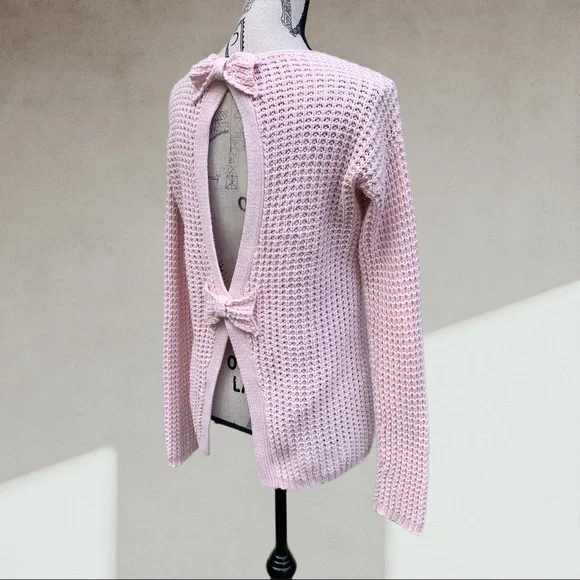 🍋 Pink double bow sweater XS-SMALL - Picture 4 of 7